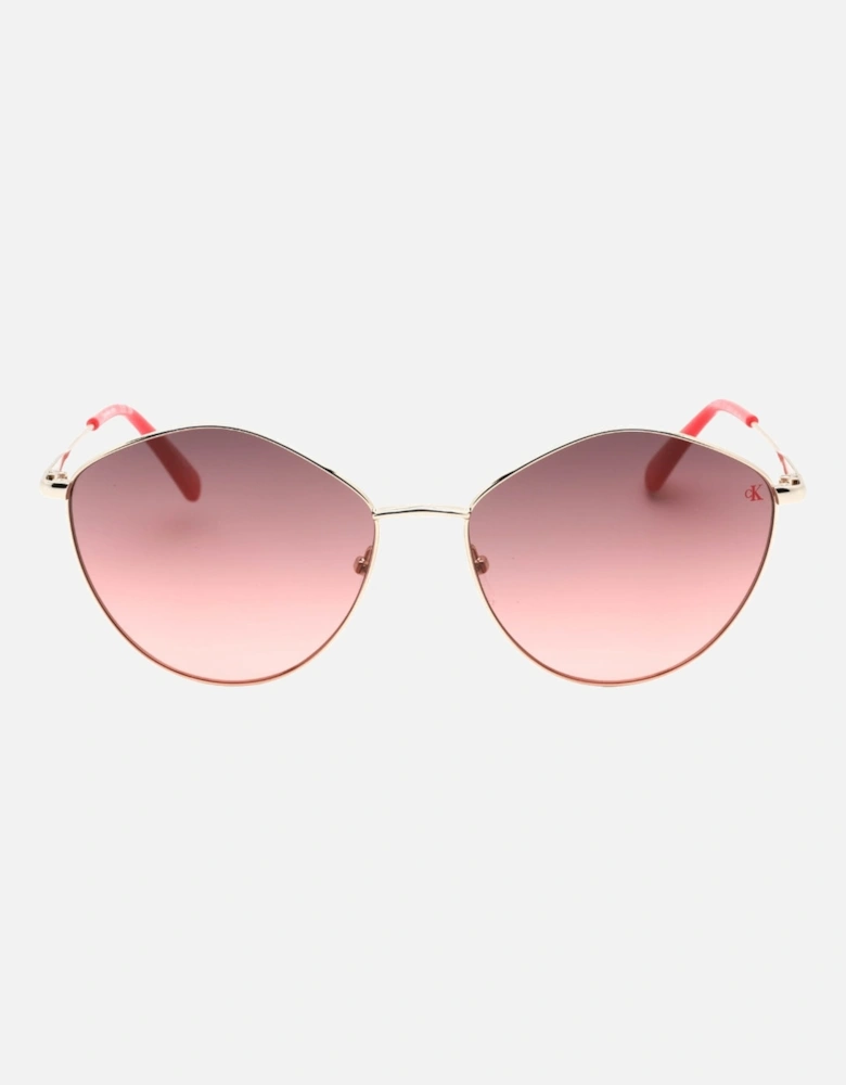 Gold Framed Pink Gradient Sunglasses