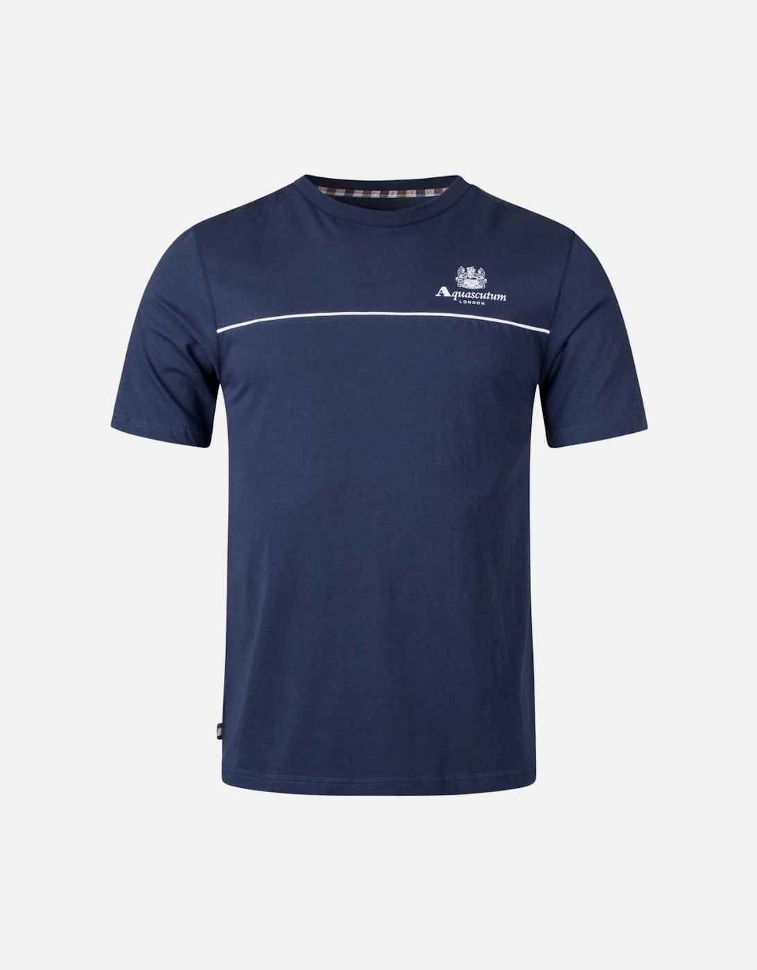 Aquascutum Active Piping Design Navy Blue T-Shirt, 4 of 3