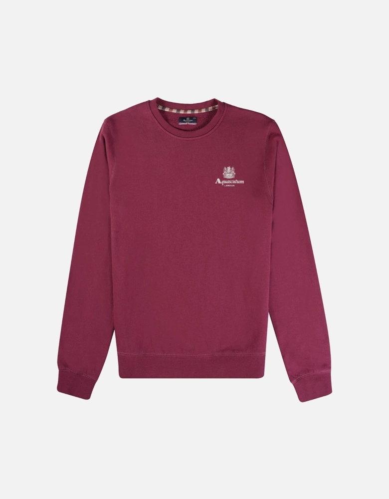 Aquascutum Active Small Logo Burgundy Sweatshirt