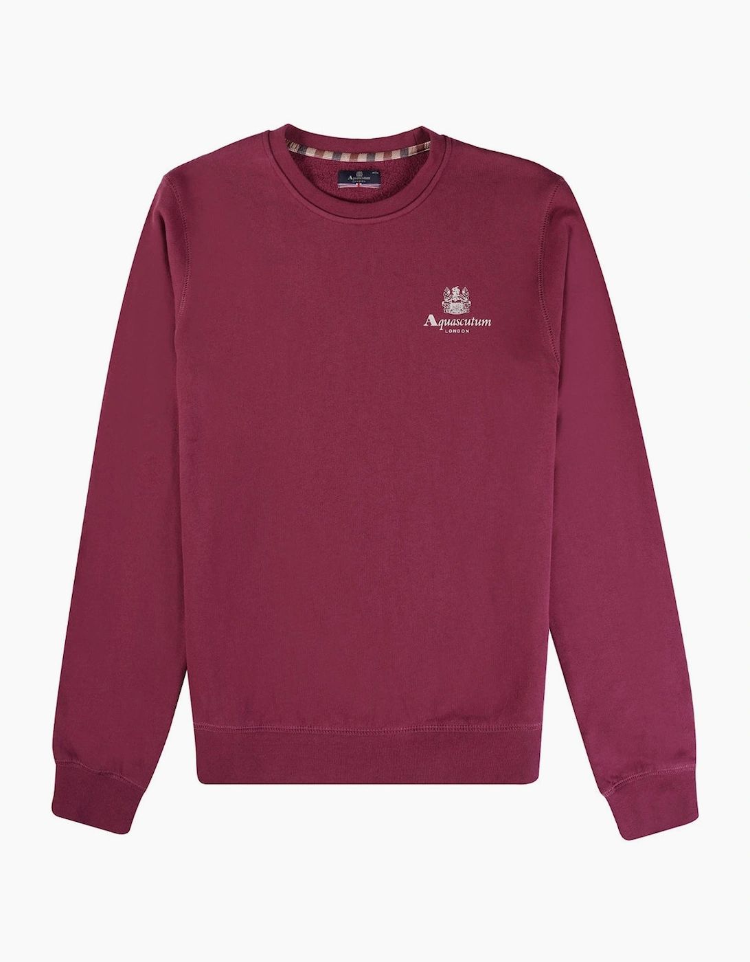 Aquascutum Men's Red Active Logo Burgundy Sweatshirt - : 42 Xl