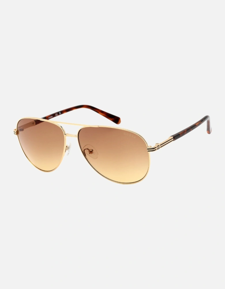 Gold Frame Gradient Brown Lens Sunglasses