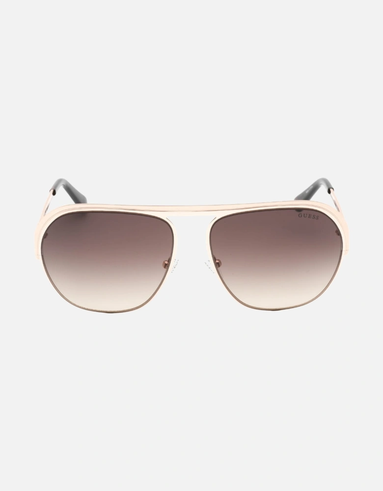 Gold Framed Gradient Brown Lensed Sunglasses