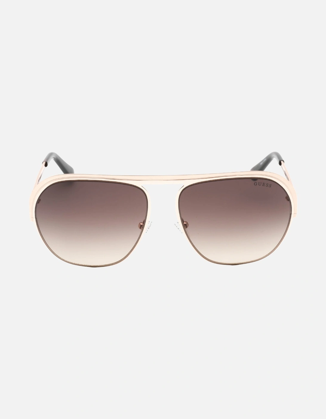 Gold Framed Gradient Brown Lensed Sunglasses