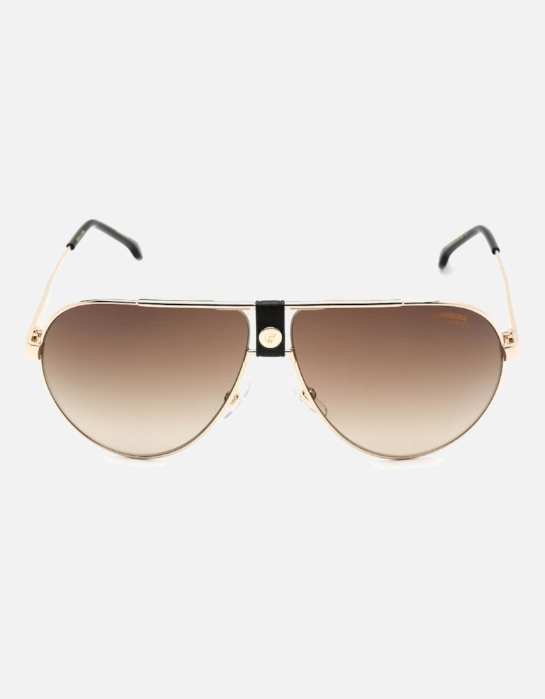Gold Frame Brown Gradient Lensed Sunglasses