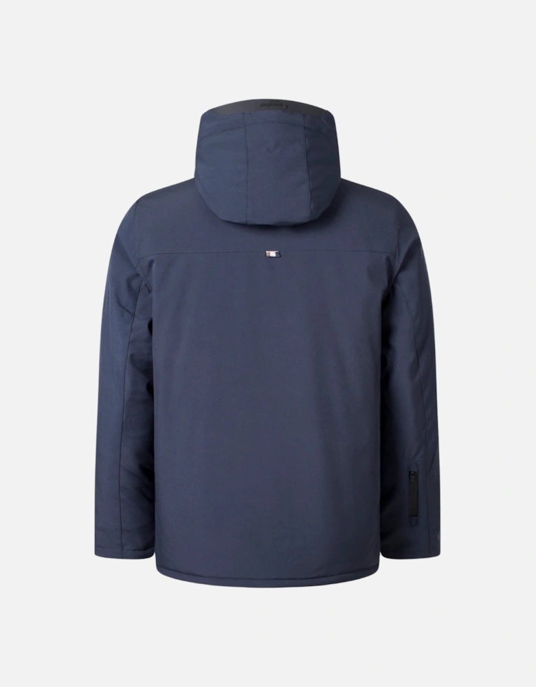 Aquascutum Active Navy Blue Shell Mid Parka Jacket
