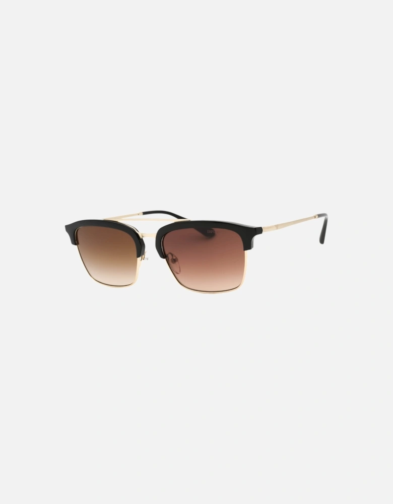 Matte Pale Gold Frame Brown Gradient Lensed Sunglasses