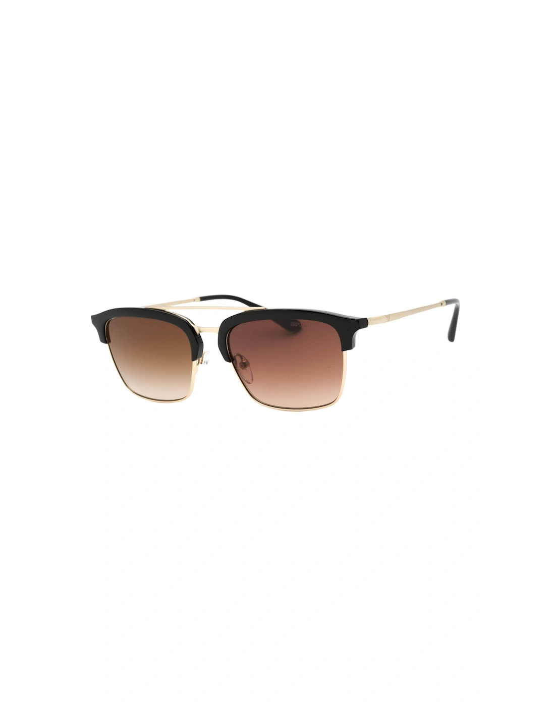 Emporio Armani Men's Gold/Brown Matte Pale Frame Gradient Lensed Sunglasses - Size One Size