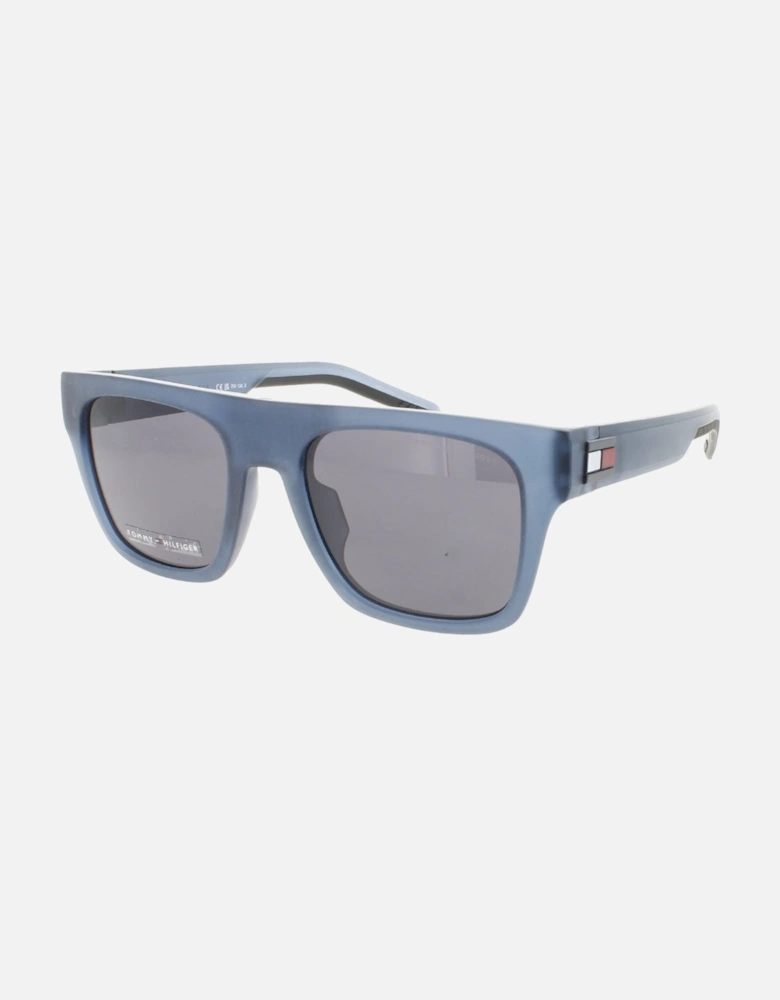 Matte Blue Frame Grey Lensed Sunglasses