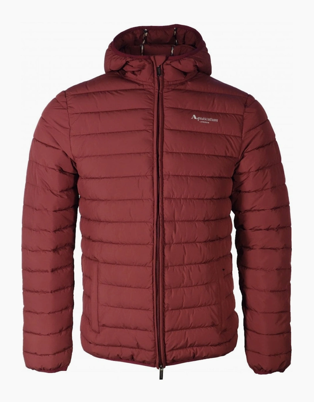 Aquascutum Men's Red Active 100Gr Hooded Burgundy Jacket - Size: 42/Regular