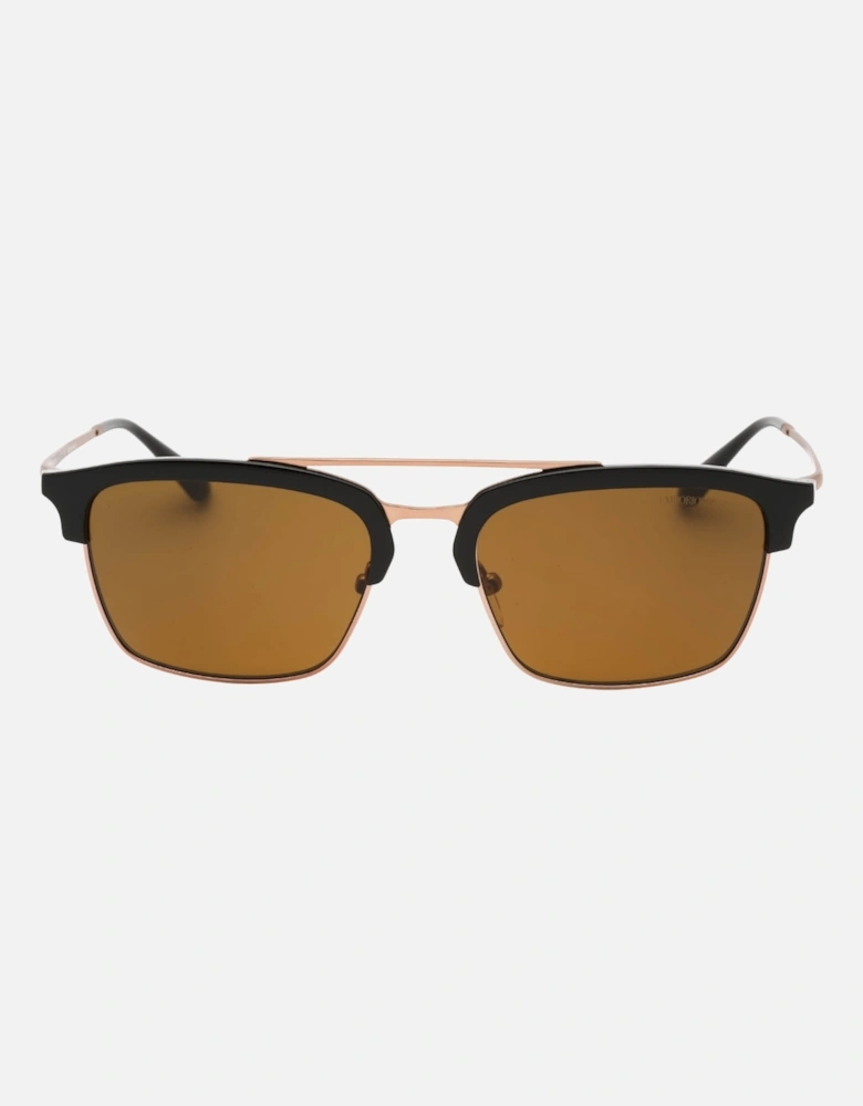 Shiny Brown Frame Dark Brown Lensed Sunglasses