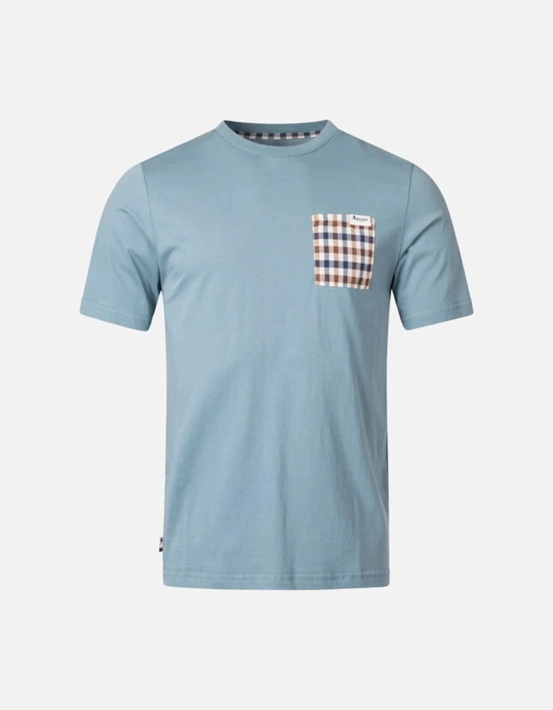 Aquascutum Active Check Pocket Blue T-Shirt