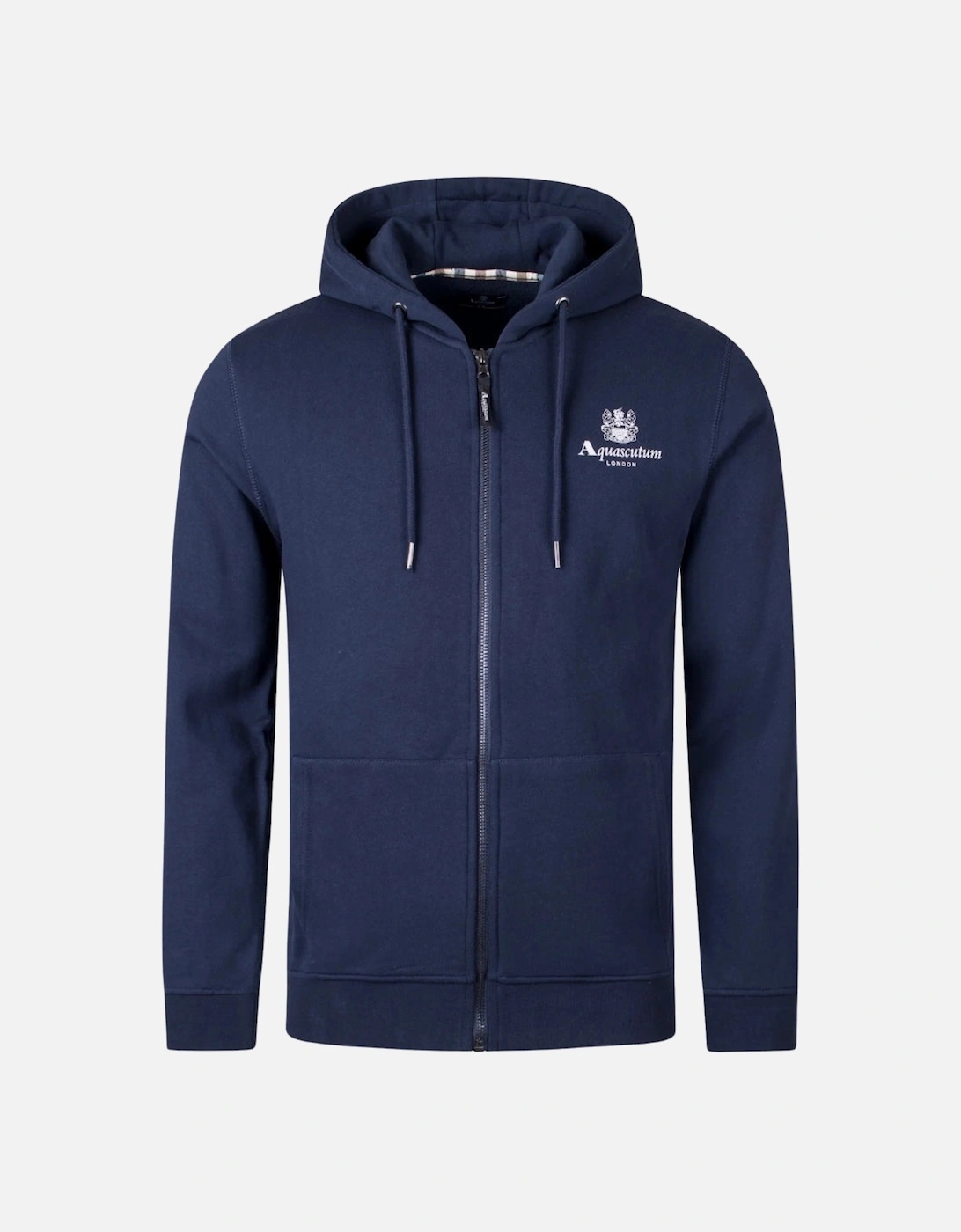 Aquascutum Active Small Logo Full-Zip Navy Blue Hoodie, 4 of 3