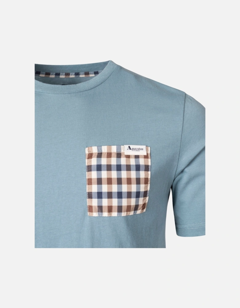 Aquascutum Active Check Pocket Blue T-Shirt