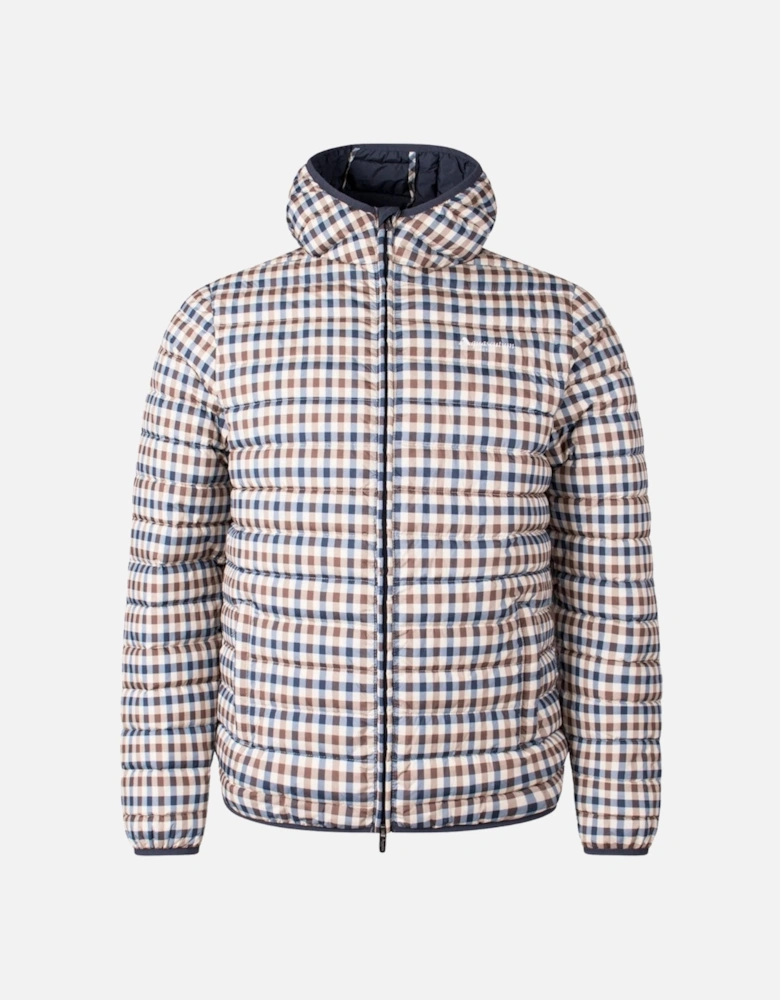 Aquascutum Active 100GR Hooded Beige Check Jacket Mens
