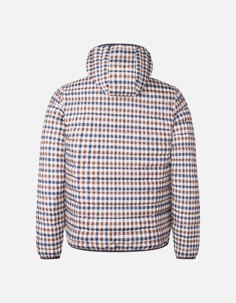 Aquascutum Active 100GR Hooded Beige Check Jacket Mens