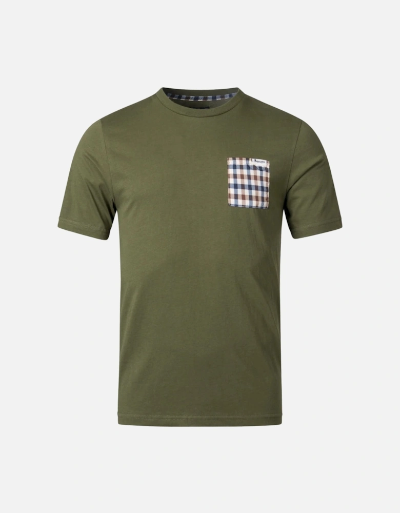 Aquascutum Active Check Pocket Green T-Shirt