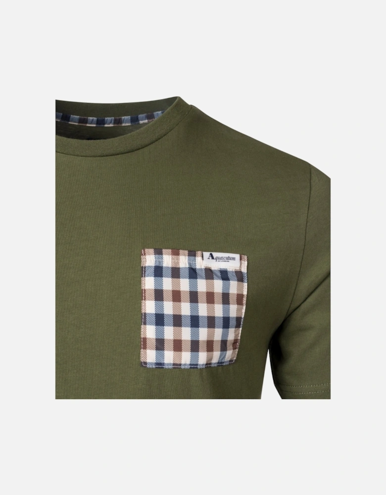 Aquascutum Active Check Pocket Green T-Shirt