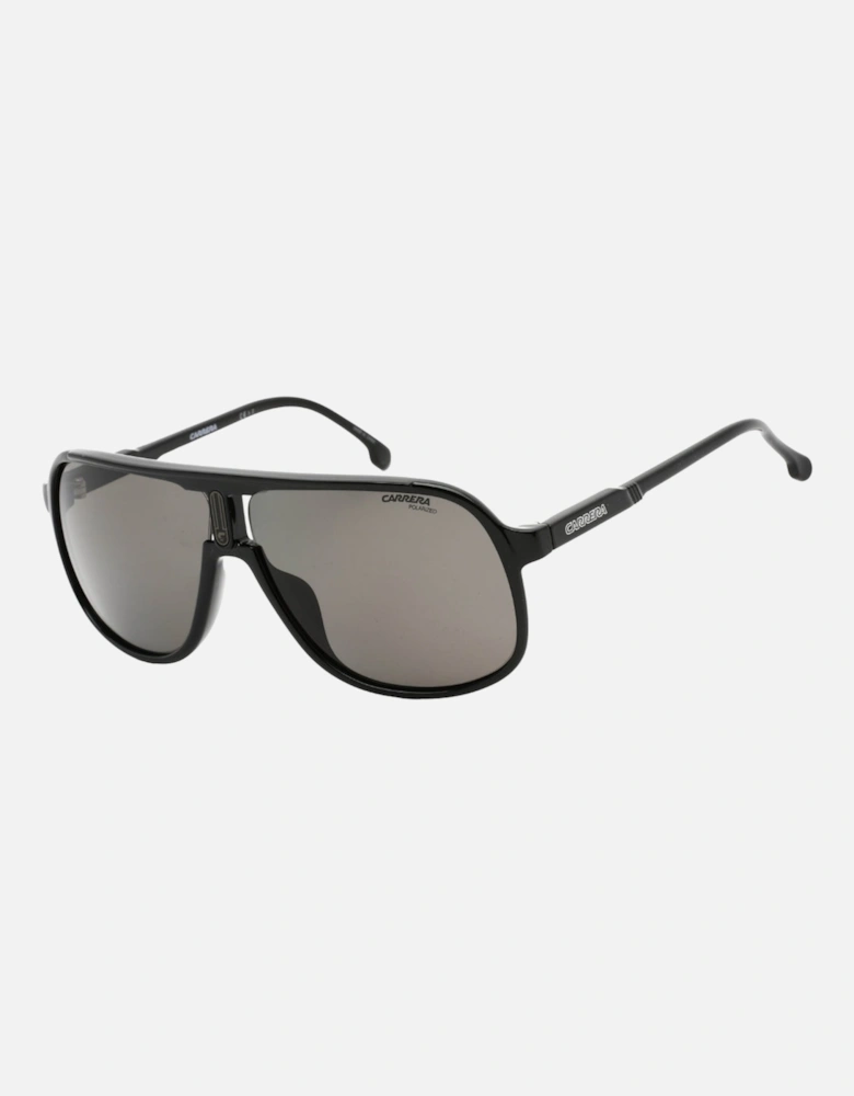 Black Pilot Frame Grey Polarized Lens Sunglasses