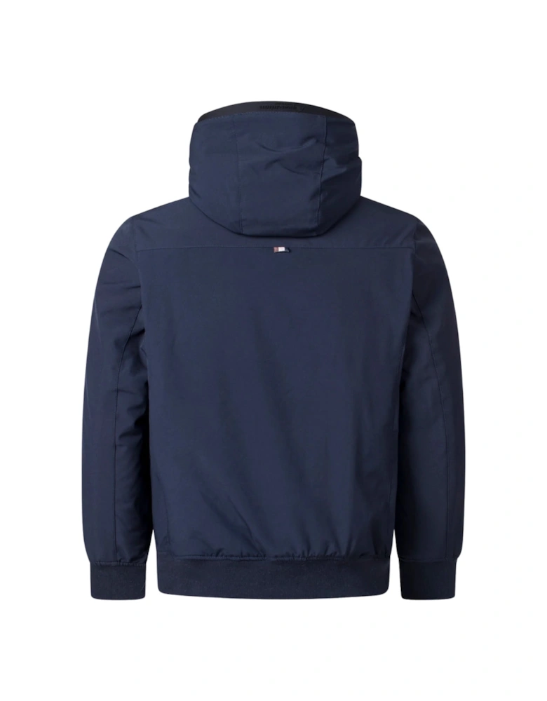 Aquascutum Active Plain Hooded Navy Blue Jacket