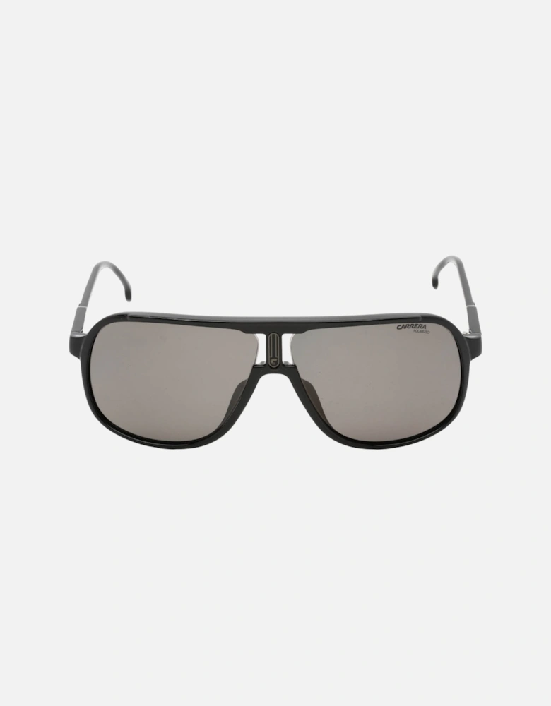 Black Pilot Frame Grey Polarized Lens Sunglasses