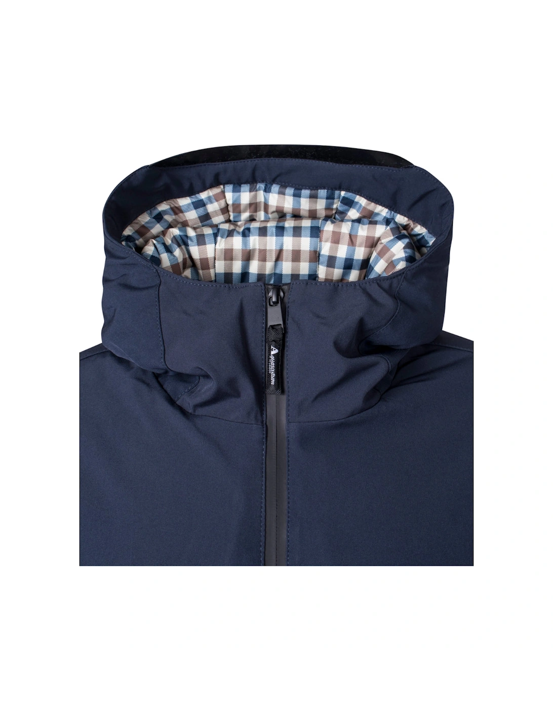 Aquascutum Active Plain Hooded Navy Blue Jacket