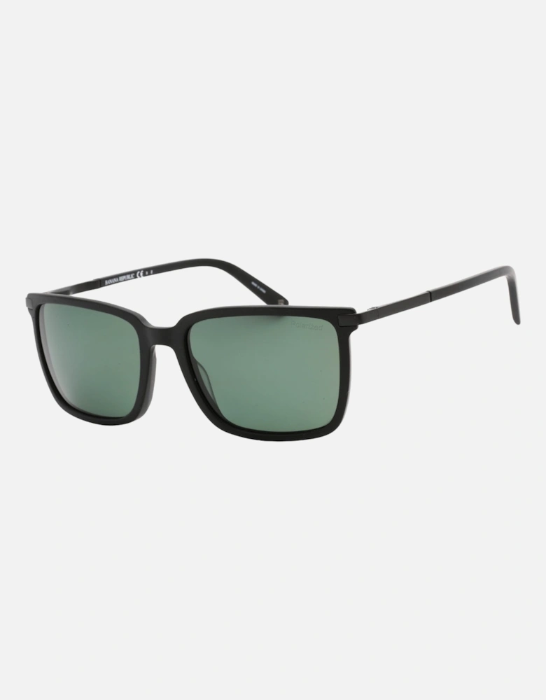 Green PZ Lensed Matte Black Sunglasses