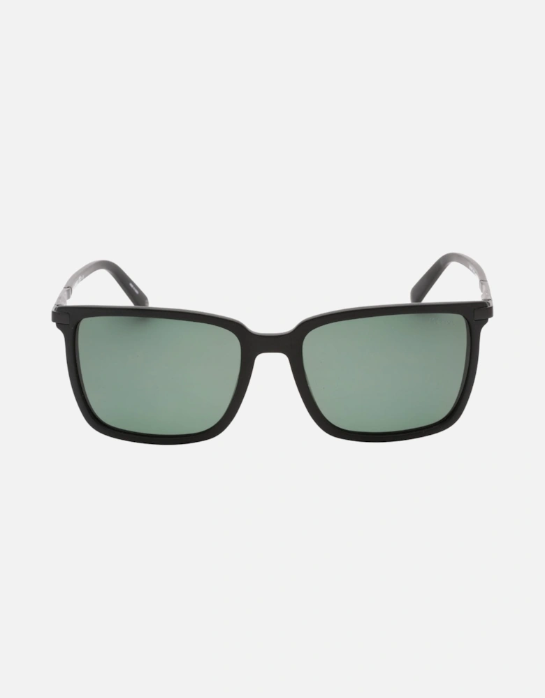 Green PZ Lensed Matte Black Sunglasses
