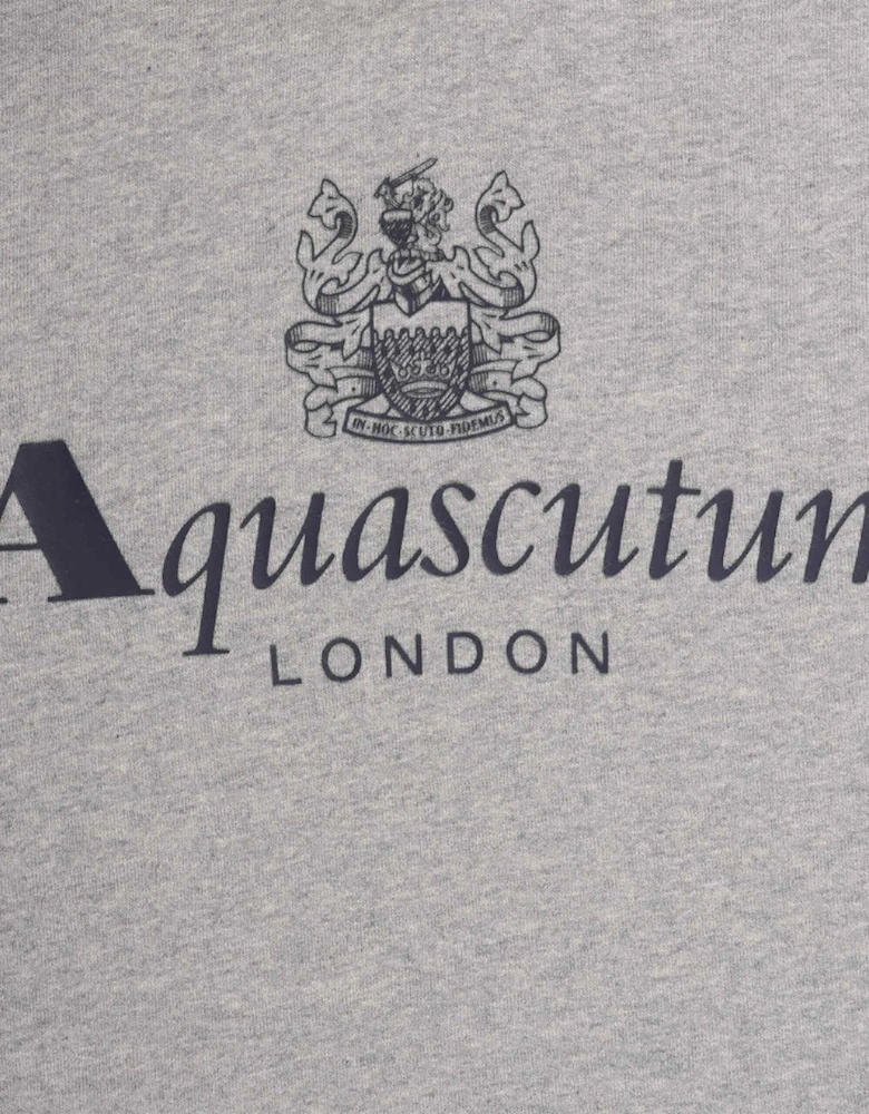 Aquascutum Active Big Logo Light Grey Hoodie