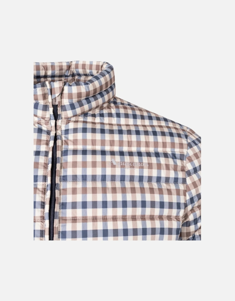 Aquascutum Active 100GR Mock Neck Beige Check Jacket