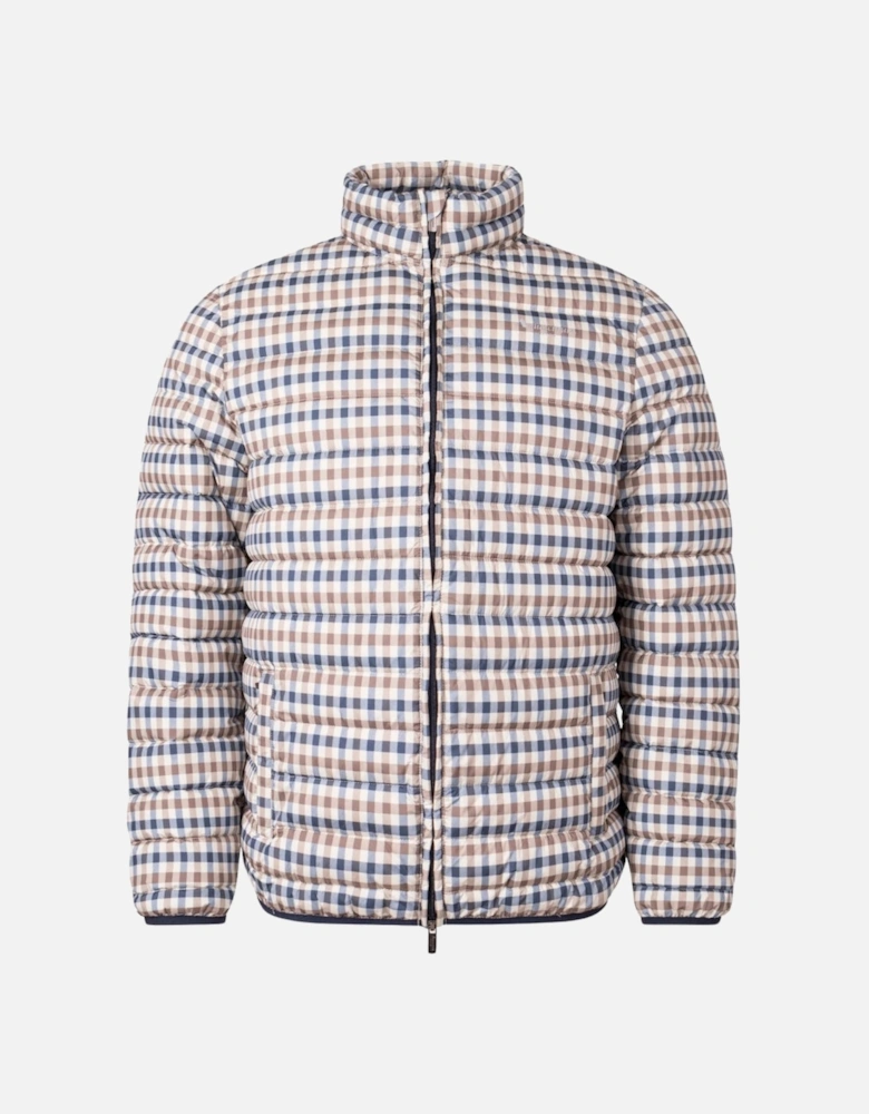 Aquascutum Active 100GR Mock Neck Beige Check Jacket