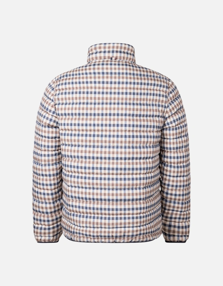 Aquascutum Active 100GR Mock Neck Beige Check Jacket