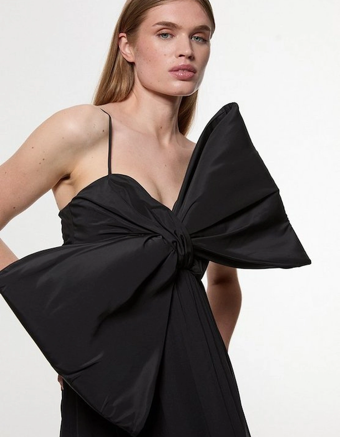 Taffeta Bow Detail Woven Maxi Dress, 5 of 4