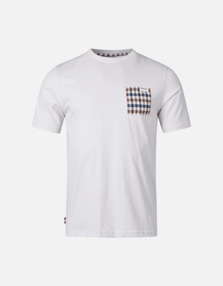 Aquascutum Active Check Pocket White T-Shirt