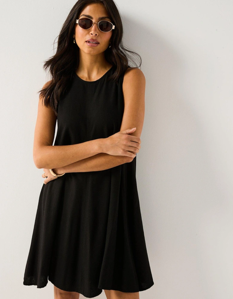 Say Sleeveless Linen Dress - Black