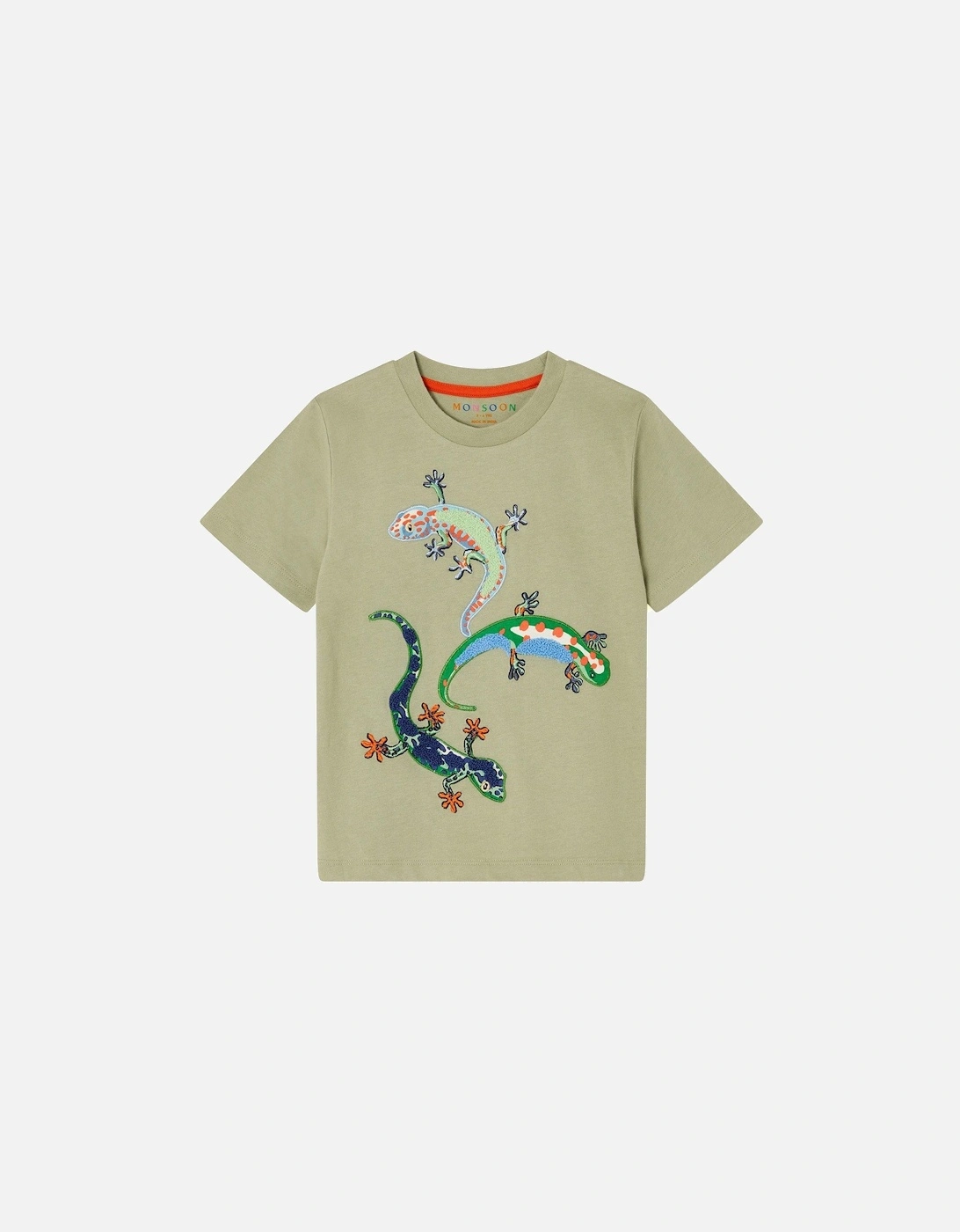 Boys Lizard Short Sleeve Tshirt - Khaki, 2 of 1