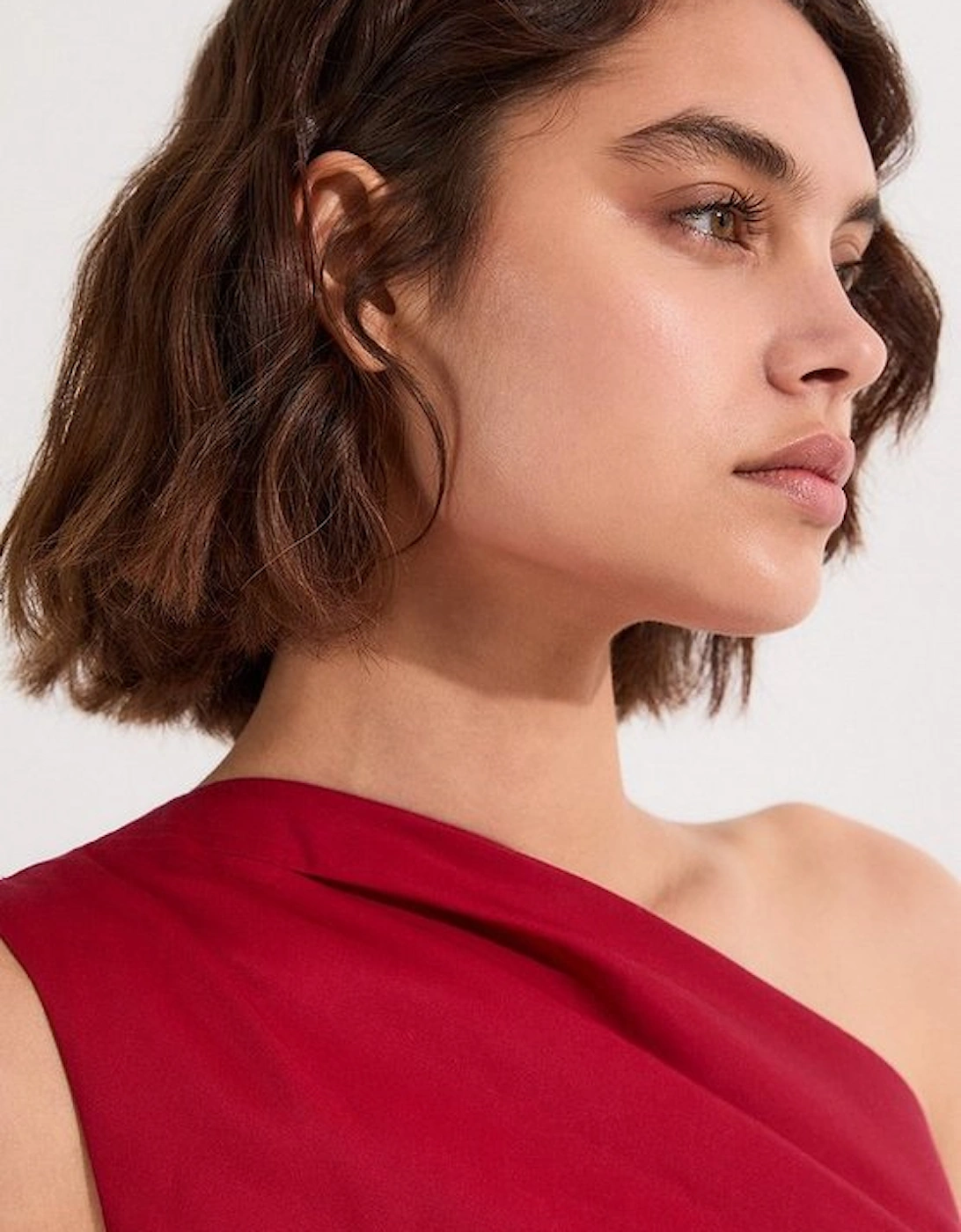 Tailored Polished Cotton Asymmetric Drape Pencil Dress