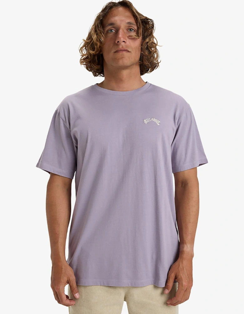 Mens Arch Crew Short Sleeve Tops - Grey