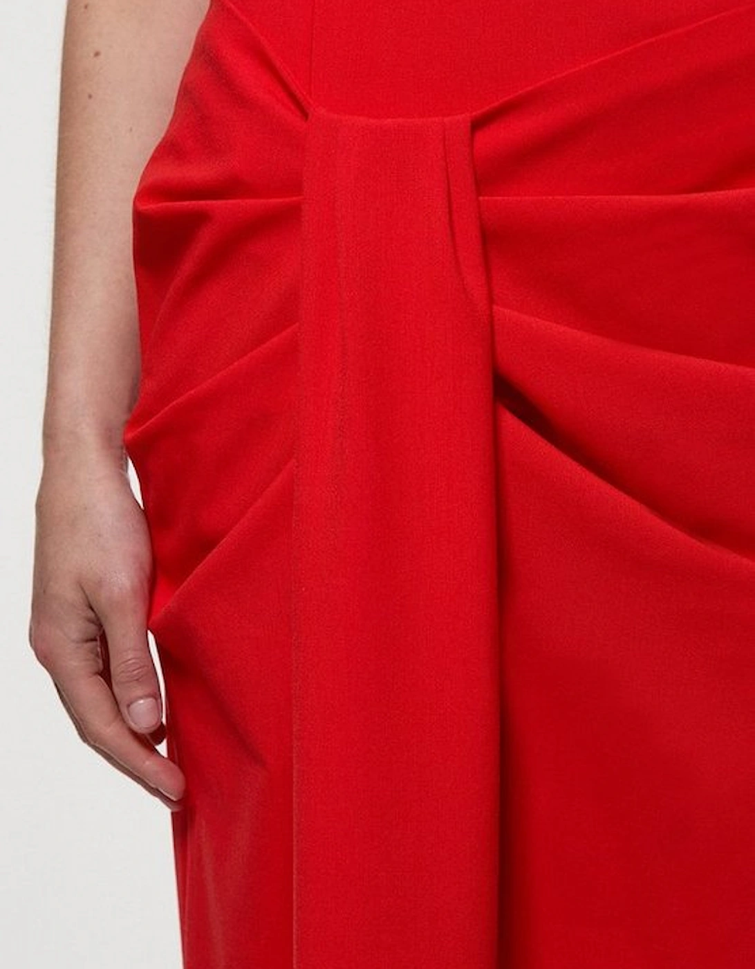 Tailored Asymmetric Neck Strappy Detail Dress