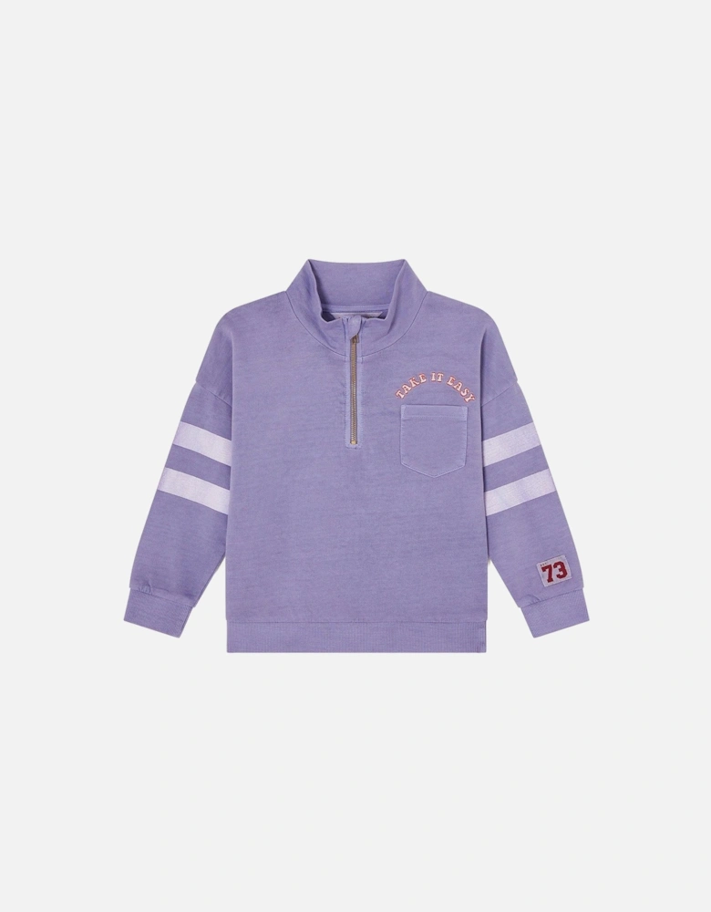 Boys Half Zip Sweat - Blue
