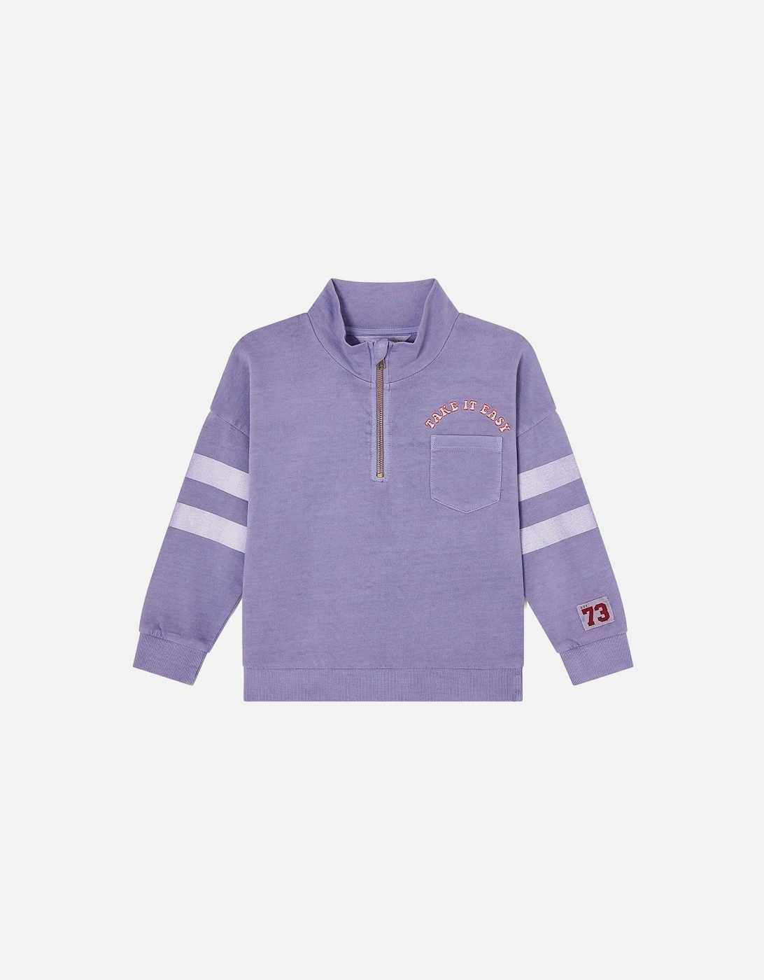 Boys Half Zip Sweat - Blue, 2 of 1