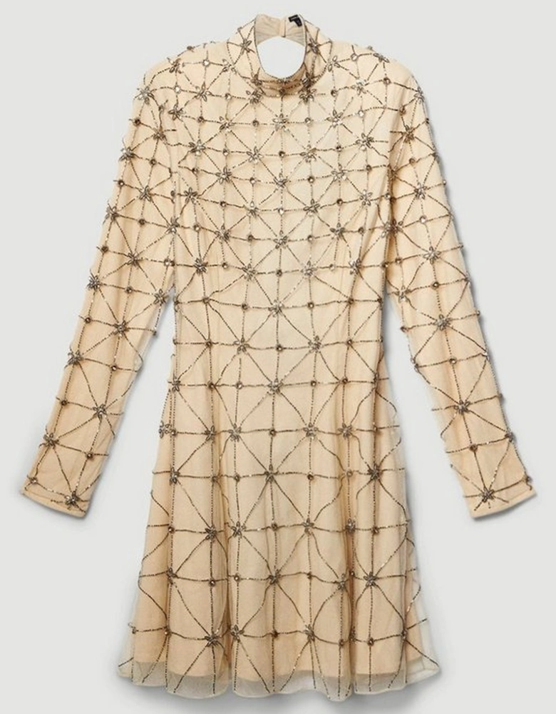 Tall Lydia Millen Embellished Tie Detail Woven Mini Dress