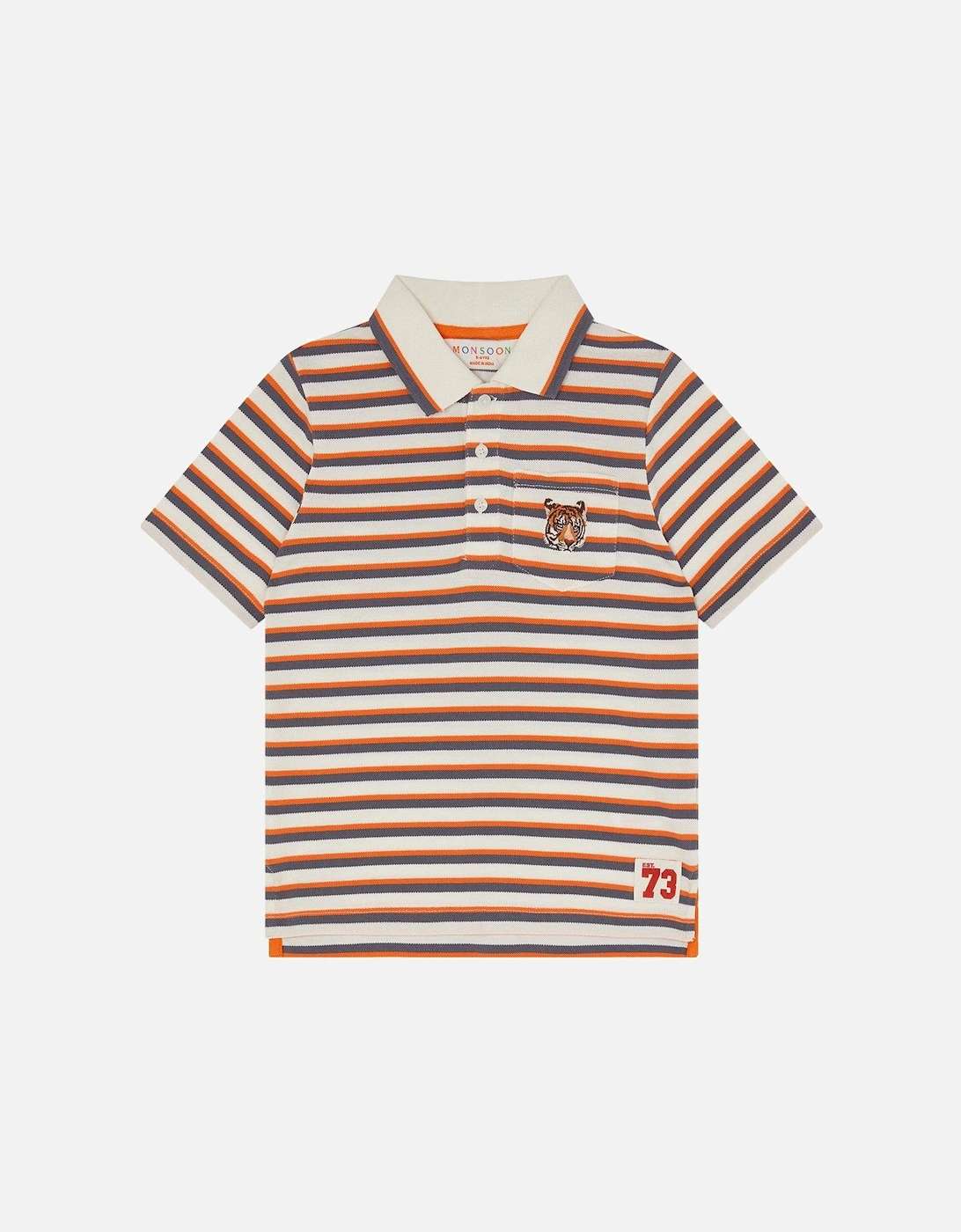 Boys Stripe Polo With Badge - Multi, 2 of 1