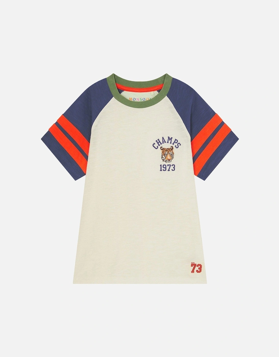 Boys Animal Short Sleeve Raglan Tshirt - Light Cream, 2 of 1