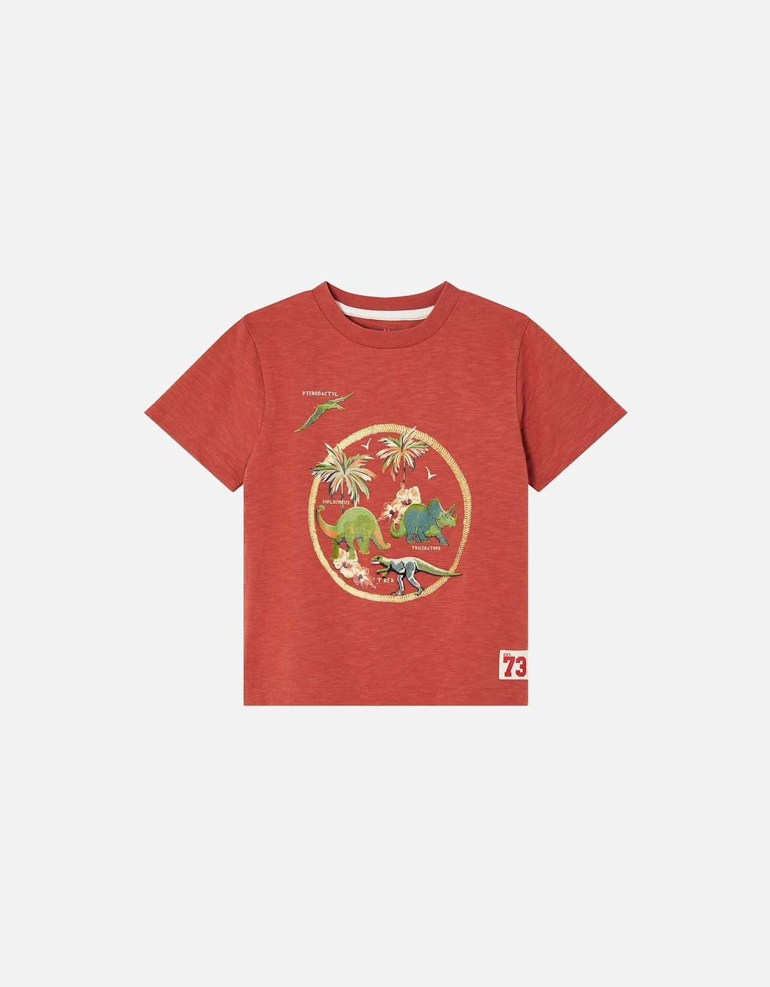 Boys Rusty Dino Short Sleeve Tshirt - Red, 2 of 1