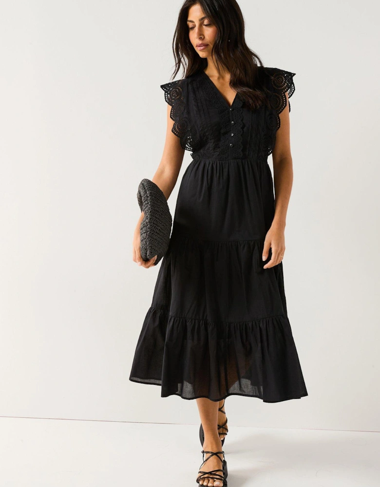 Sara Sleeveless Lace Dress - Black