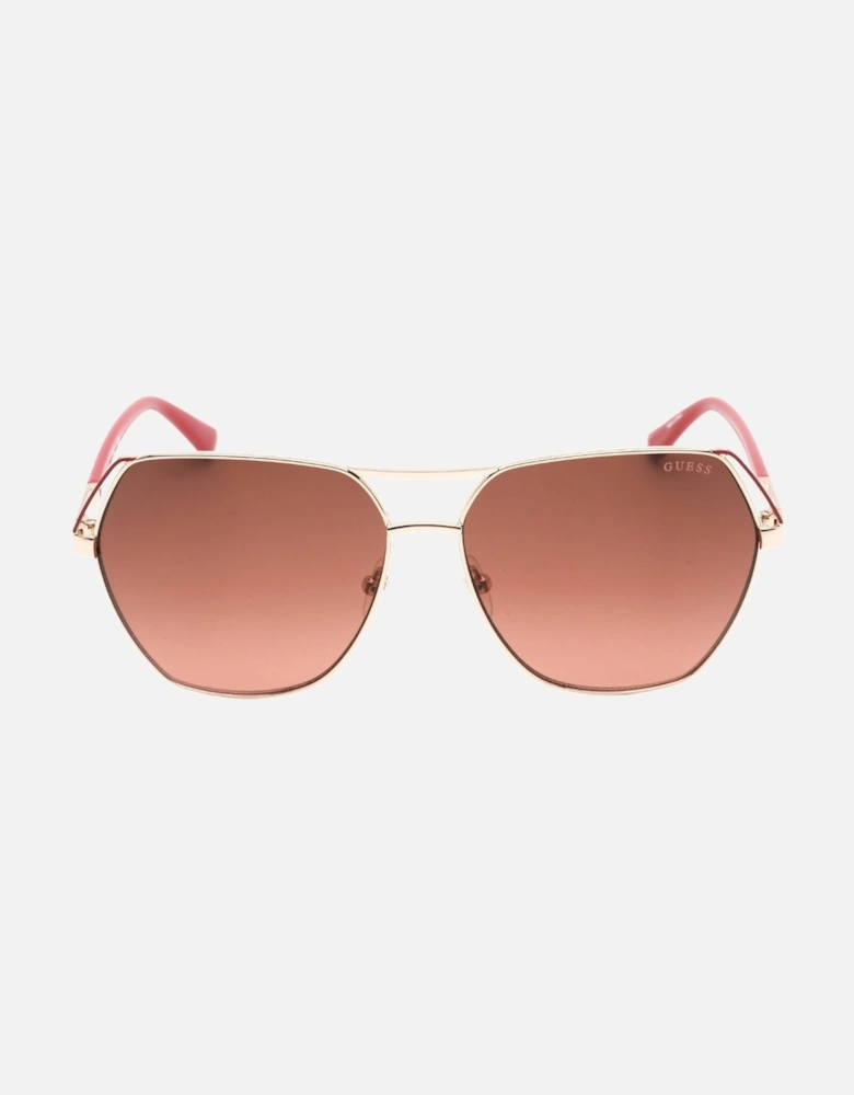 Gold Framed Brown Gradient Lensed Sunglasses