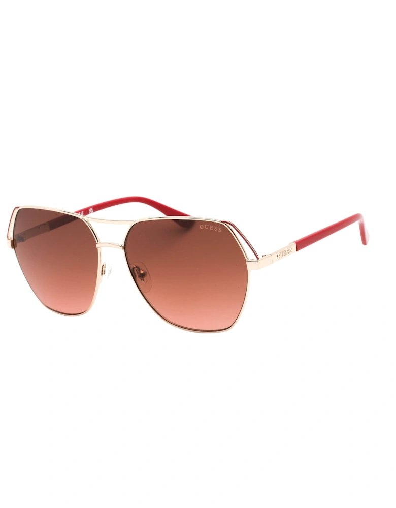 Gold Framed Brown Gradient Lensed Sunglasses