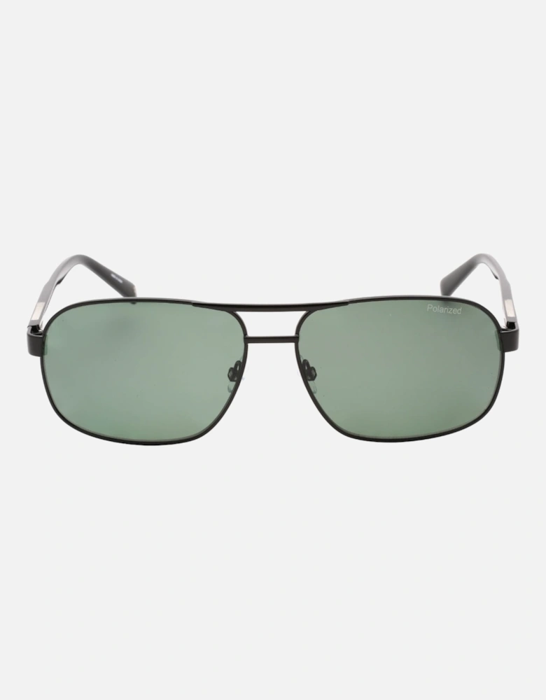 Green PZ Lensed Matte Black Sunglasses