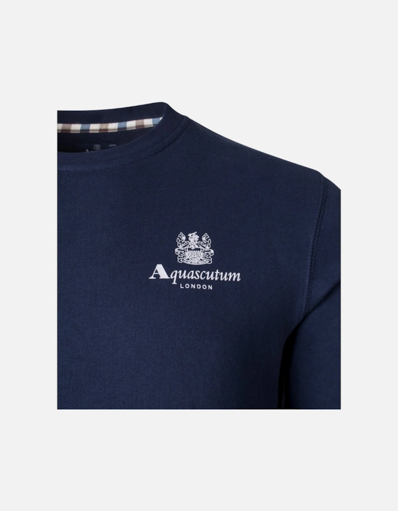 Aquascutum Active Small Logo Navy Blue Sweatshirt