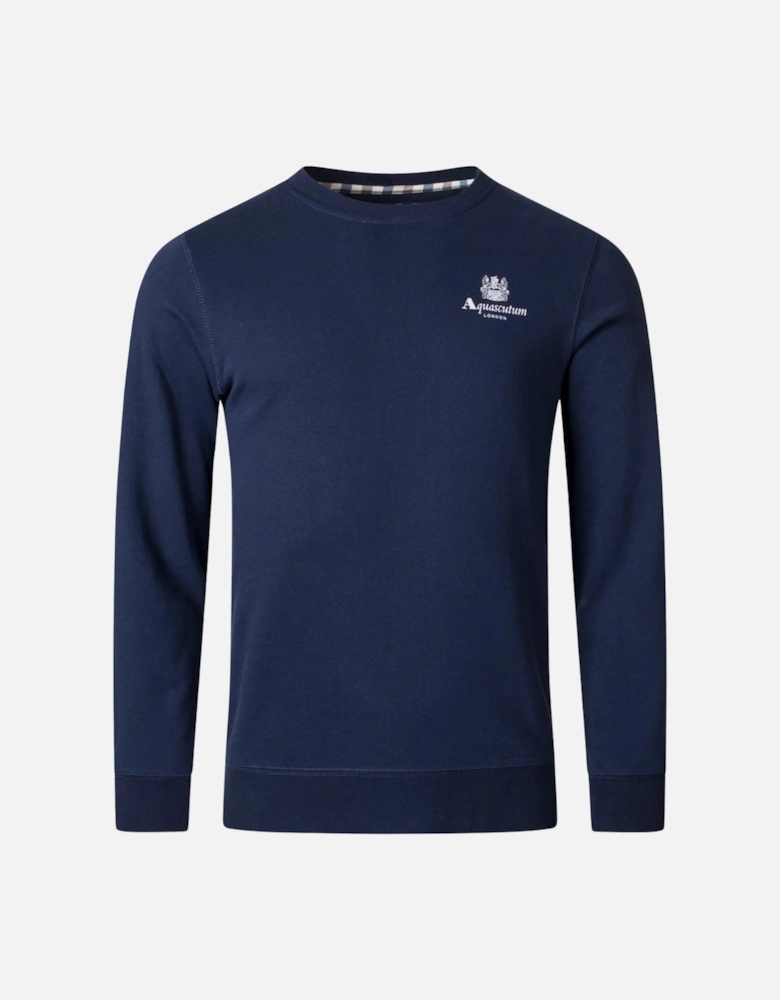 Aquascutum Active Small Logo Navy Blue Sweatshirt